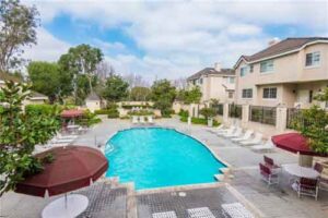 pool area at Chatelaine townhomes in Plaza Del Amo